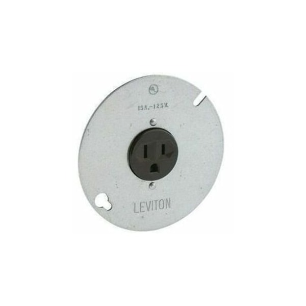 Leviton Straight Blade Receptacle, 5-15R, 15 A, 125V AC, 2 Pole, 3 Wire, Flush Mount, Grounded 5059 - main