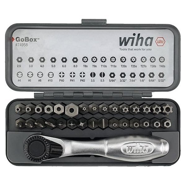 Wiha 32 Piece GoBox Security Bit Set with Mini Ratchet 74958 - main