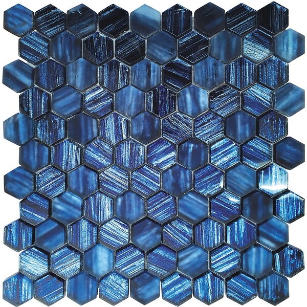 Apollo Tile Blue 11.3 in x 11.3 in Glass Glossy, Matte Floor and Wall Mosaic Tile 4.43 sqft/case, 5PK APLJPH88310A - main