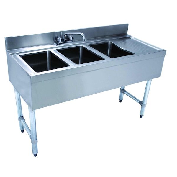 Advance Tabco Underbar Basics Sink Unit 3-compartment 48 in.W x 21 in.D x 33 in.H overall CRB-43L - main