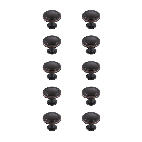 Elegant Decor 1.3 in. Logyn Oil-Rubbed Bronze Mushroom Knob, Set of 10 KB2005-ORB-10PK - main