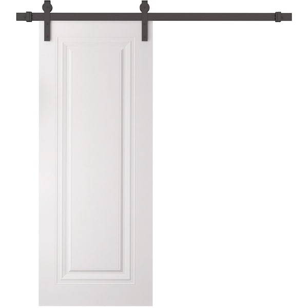 Sartodoors Barn Door 36 x 80 inches, BASIC 9111 White, 6.6FT Rail Track Heavy Hardware Set, Solid Panel Inte BASIC9111BD-B-SKIN-36 - main