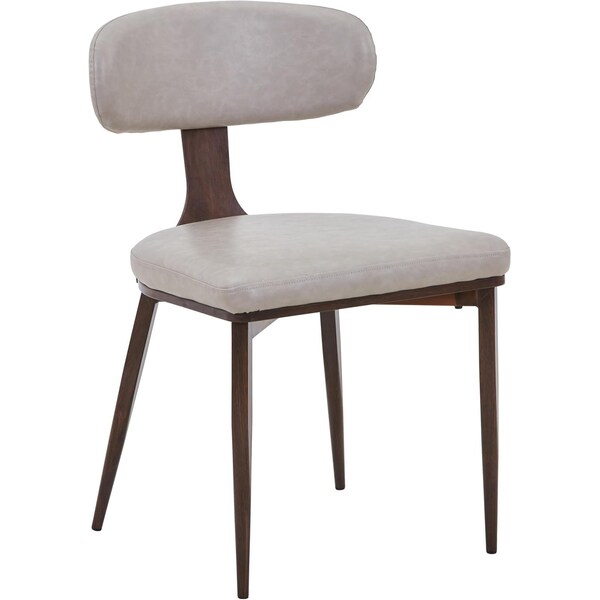 Leisuremod Dilenny Faux Leather Dining Chair - Modern Padded Side Chair with Steel Legs DC49LGR - main