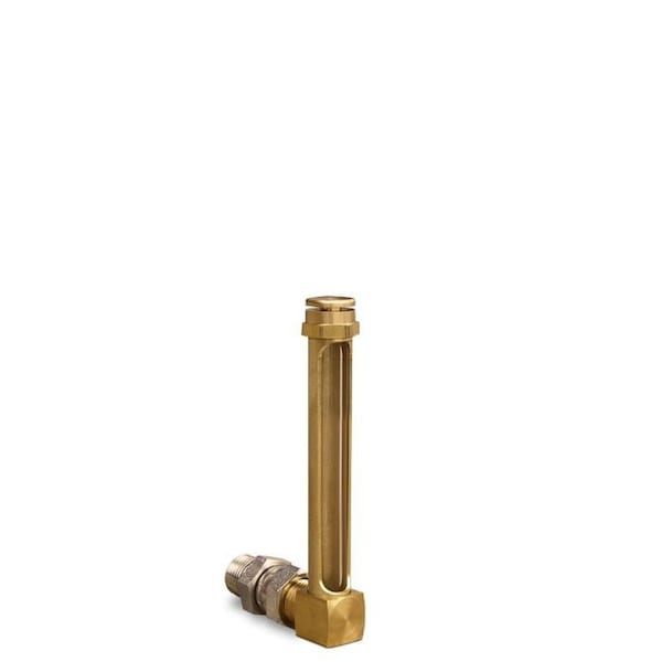 Oil-Rite Vented Union Coupling Brass Elbow Gauge - 3 17/32in., 3/8in. Male NPTF, 1/2in. dia B1357-18 - main