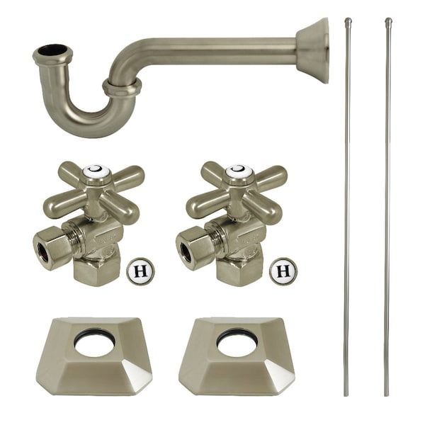 Kingston Brass Plumbing Sink Trim Kit with P-Trap, Brushed Nickel KPK130P8 - main