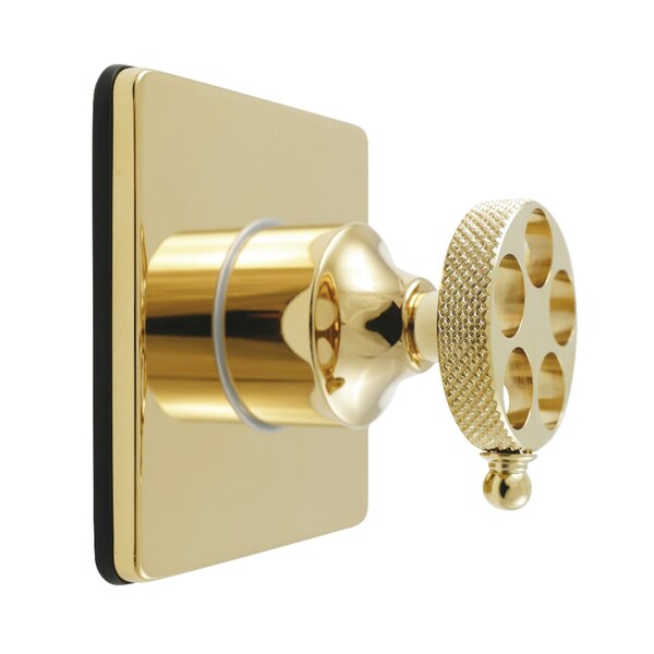 Kingston Brass Single-Handle Three-Way Diverter Valve with Square Trim Kit, Polished Brass KS3042RKX - main