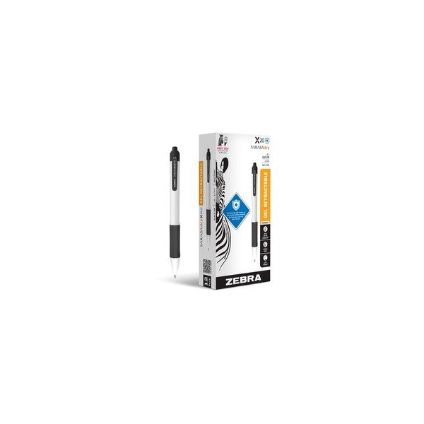 Zebra SARASA dry X20+ Gel Retractable RDI, 0.7 mm Medium Conical Pen Point, Retractable, Black Ink, 6PK 41610 - main