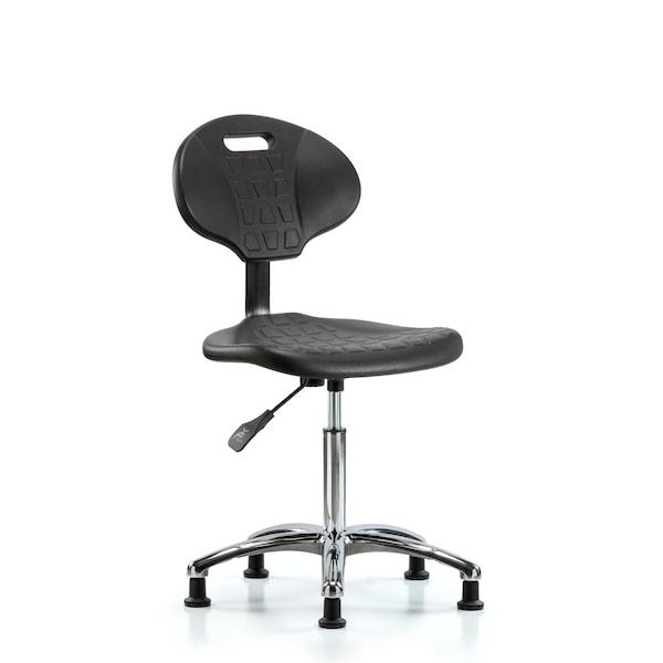 Blue Ridge Ergonomics Erie Med Bench Chair, Chrome, Glides, No Arms, 19" to 27" Height, Black; Blue BR-TPMBCH-CR-A0-NF-RG - main