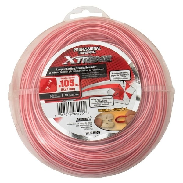Arnold Xtreme Professional Trimmer Line, 0105 in Dia, 90 ft L, Monofilament WLX-H105 - main