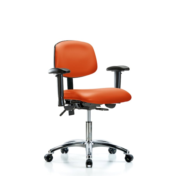 Blue Ridge Ergonomics Desk Chair Desk Chair, Vin, Chr Tilt AA Cast, Orange, Adjustable Arms, 18" to 23" Height, Vinyl BR-VDHCH-CR-T1-A1-CC-8613 - main