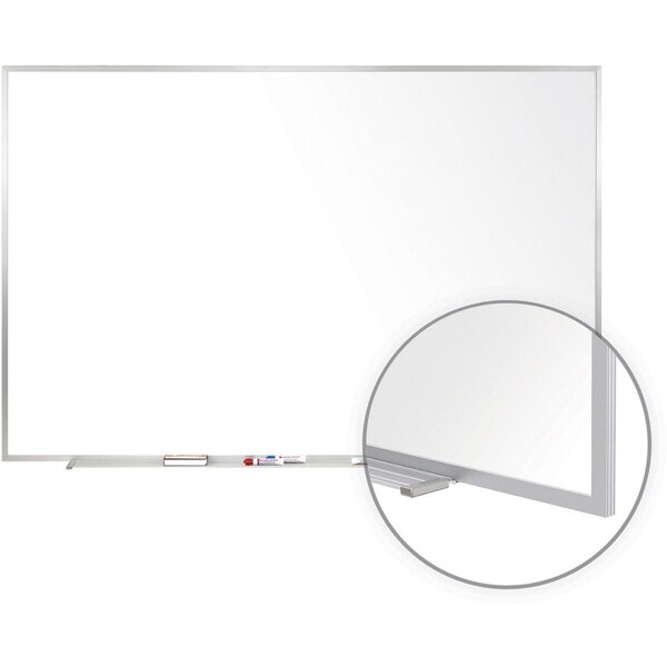 Ghent Dry Erase Board, Porcelain, 24 1/2 in, 36 1/2 in, Aluminum Frame, White, Matte M1-23-1 - main