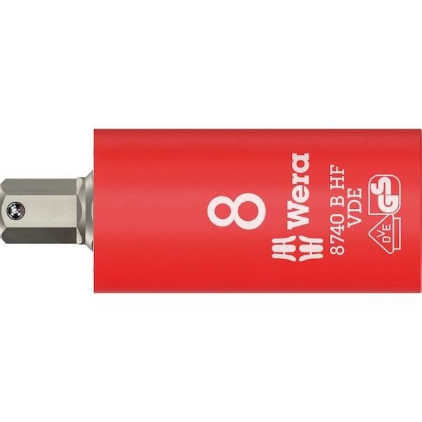 Wera 8740 B VDE HF Zyklop Hex bit socket, insulated, with holding function, 3/8 in drive, 8 x 59 mm 5004903001 - main