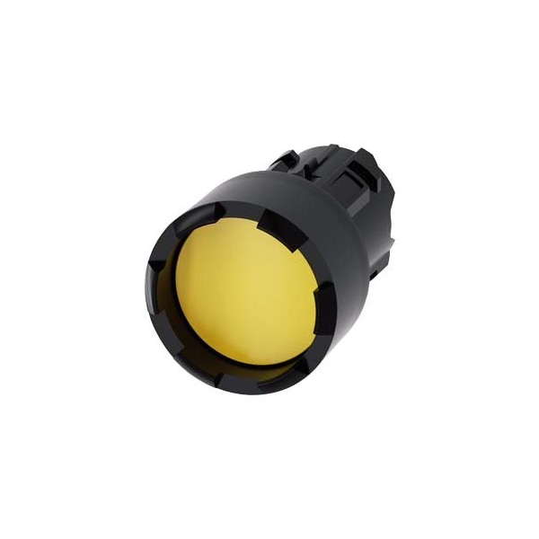Siemens Pushbutton, 22 mm, round, plastic, yellow, Front ring, raised 3SU1000-0DB30-0AA0-ZY10 - main