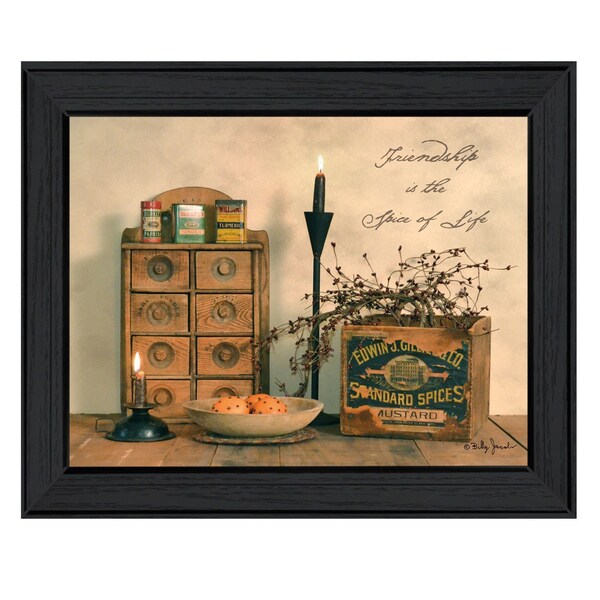 Homeroots Friendship is the Spice of Life Black Framed Print Wall Art 404507 - main