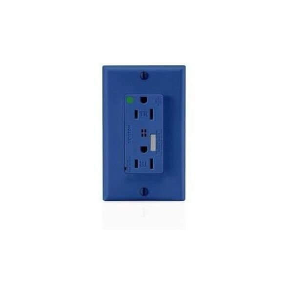 Leviton Straight Blade Receptacle, 5-15R, 15 A, 125V AC, Flush Mount, Self-Grounded T8280-B - main