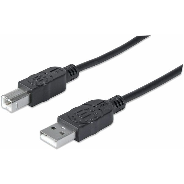 Manhattan - Strategic MANHATTAN HI-SPEED USB DEVICE CABLE A MALE / B MALE, 1.8 M 6 FT., BLACK 333368 - main