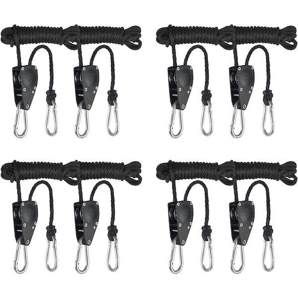 Ipower 1/4 Inch Adjustable Grow Light Hangers, 8 Feet Long Heavy Duty Rope Hanger 300lbs Weight Cap GLROPEMG4X4 - main
