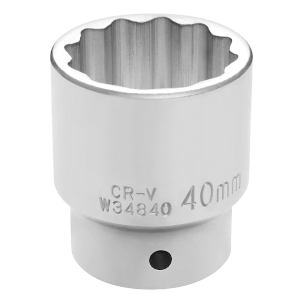 Performance Tool 3/4 in. Dr. 40mm 12pt Socket, Fastener Rounding, CrV, Corrosion Resistant W34840 - main