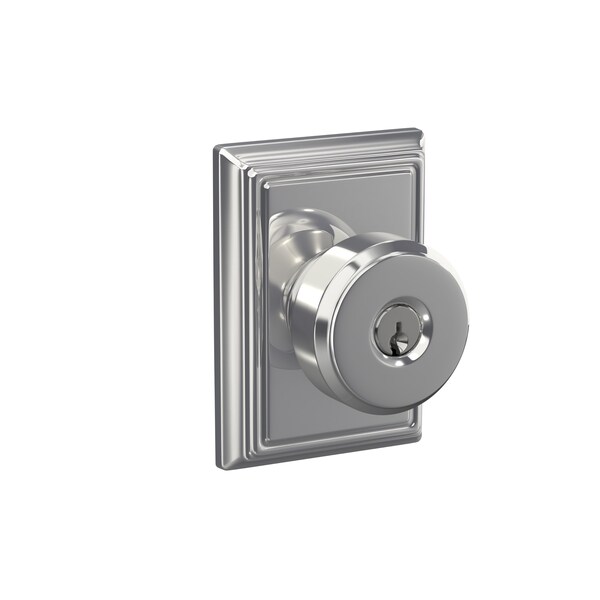 Schlage Residential Bowery Knob with Addison Rose Keyed Entry Lock C Keyway with 16211 Latch and 10063 Strike F51ABWE625ADD - main