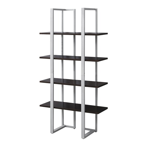 Homeroots Espresso Metal Four Tier Bookcase 333434 - main