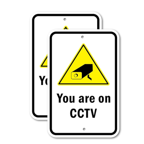 Signmission You Are On CCTV, 18'' X 24'' 2 Signs, Heavy Gauge Aluminum, 2PK A-1824-2PACK-2604 - main