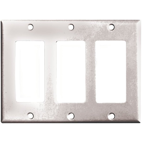 Arrow Hart Eaton Wallplate, 4-1/2 in L, 3-3/8 in W, 3-Gang, Thermoset, White, High-Gloss 2163W-BOX - main