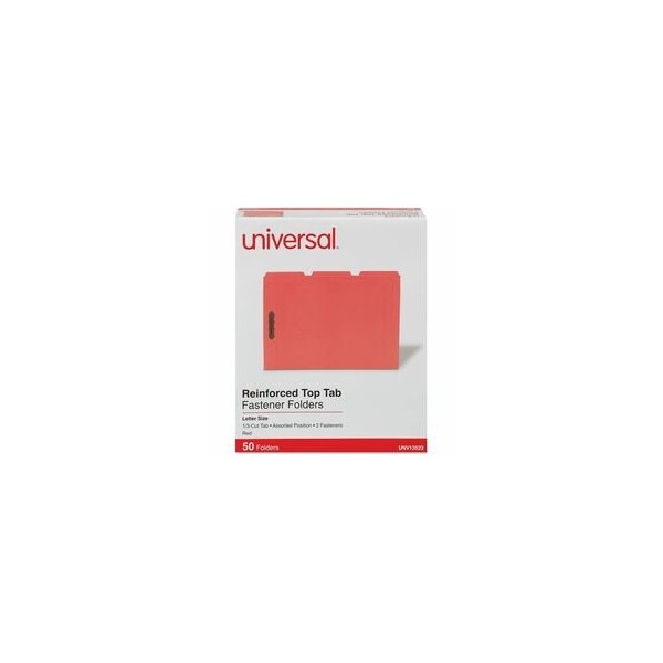 Universal One Manila Folder, 1/3 Tab, Letter, Red, 50PK UNV13523 - main