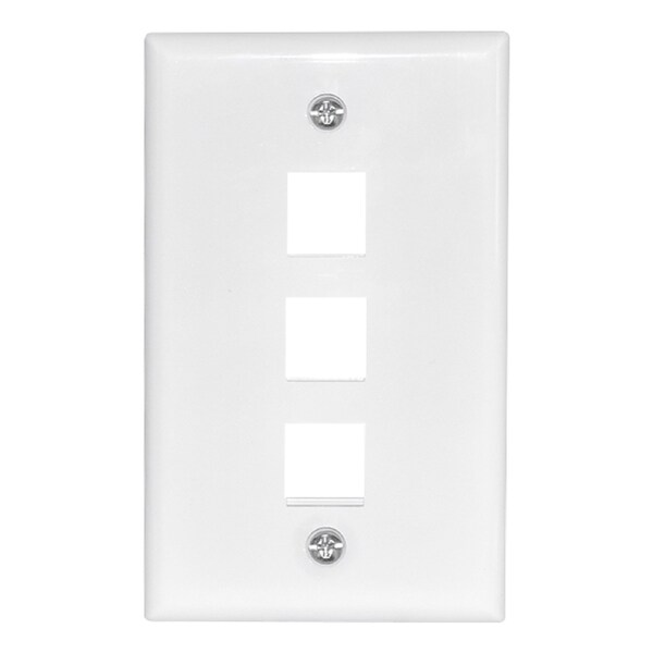 Newhouse Hardware Quickport 3-Port Wall Plate White 3QP-WH-01 - main