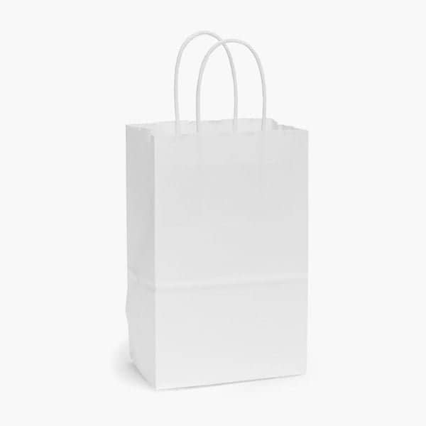 Nashville Wraps White Kraft Paper Shopping Bags, Rose 5.25x3.5x8.25in, 250PK ROSWH - main