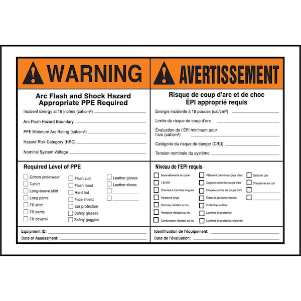 Accuform ANSI BILINGUAL WARNING SAFETY LABEL FBLELC334 - main