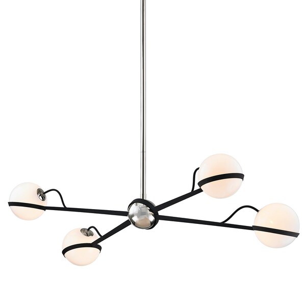 Troy Lighting Ace 4 Light Linear 49.5 In. Textured Black & Polish Nickel F7167-TBK/PN - main