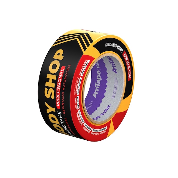Cellux 0.70 IN (18mm) x 60 yd (54.8m) YELLOW BODY SHOP Masking Tape - OUTDOOR 30-Day UV-Protected BS002-18060PK1 - main