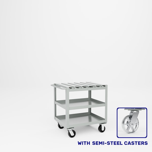 Pucel Slat Top Cart, 30 in W x 33.5 in H x 24 in D, Gray S-30-DT-3-S - main