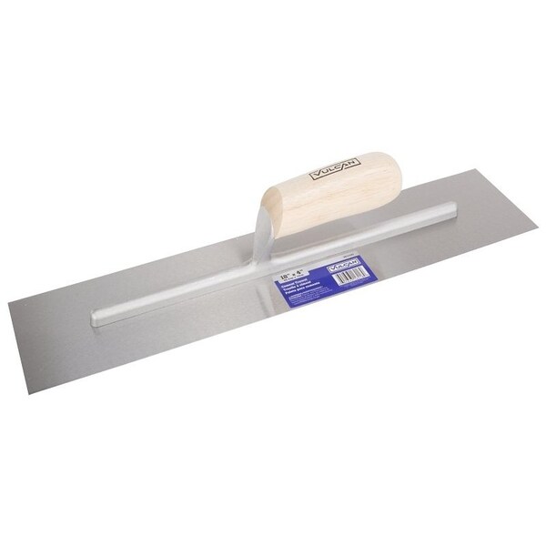 Vulcan Cement Trowel, 18 in L Blade, 4 in W Blade, Right Angle End, Ergonomic Handle, Wood Handle 16218 - main