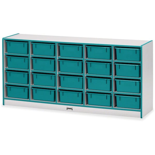 Jonti-Craft Rainbow Accents 20 Tub Mobile Storage, with Tubs, Teal 4021JCWW005 - main