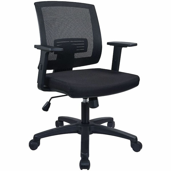 Lorell SOHO Mesh Mid-Back Task Chair, Black LLR41842 - main