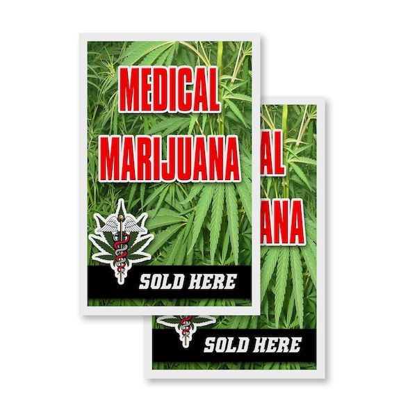 Signmission Medical Marijuana For Sale, Vinyl Decals Only 24 Inch x 36 Inch, Vinyl Decal, 2PK DSB-2436-2PACK-MedicalMarijuanaForSale - main