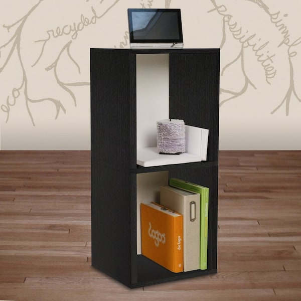 Way Basics Eco 2 Shelf Narrow Bookcase, Black BS-285-340-770-BK - main