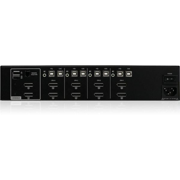 Iogear 4-PORT DUAL VIEW SECURE KVM SWITCH W/DISPLAYPORT/HDMI/AUDIO AND CAC SUPPORT GCS1424TAA4C-UN - main