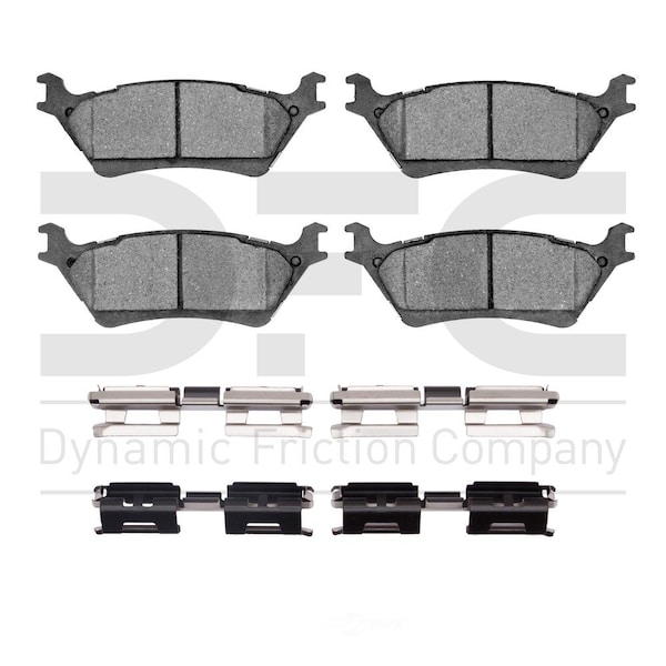 Dynamic Friction Co Dynamic DFC 5000 Advanced Brake Pads - Ceramic and Hardware Kit 1551-1602-01 - main