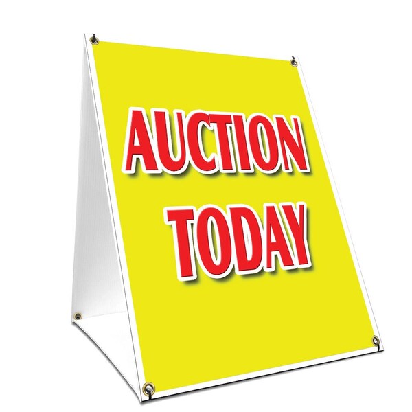 Signmission Auction Today, 36 Inch x 24 Inch A-frame Yard Sign, Plastic Sign SBC-2436-Auction Today - main