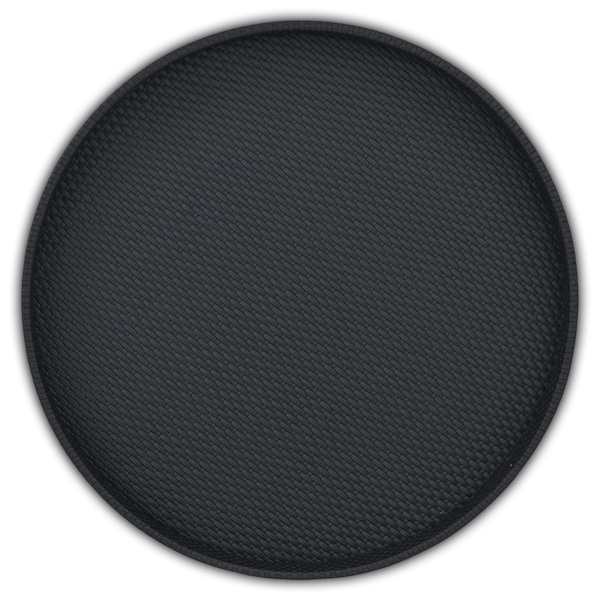Homeroots 15in Black Faux Wicker Round Serving Tray 713546 - main