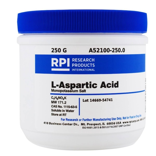 Rpi L-Aspartic Acid Monopotassium Salt, 250 Grams A52100-250.0 - main