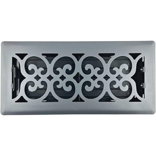 Sierra Grates 4 in. H X 10 in. W Powder Coat Steel, Granite Grey Floor Register VIC410-GRY - main