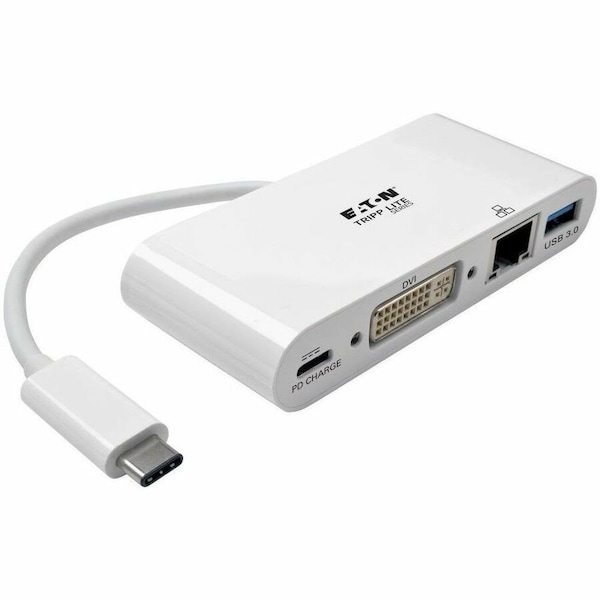Tripp Lite USB C to DVI Multiport Adapter w/ USB-A, USB-C PD Charging & Gbe U444-06N-DGU-C - main