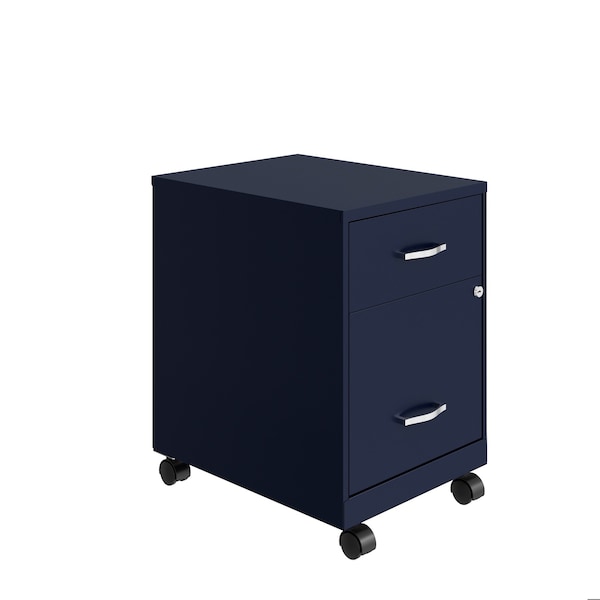Space Solutions 14.25 in W 2 Drawer Mobile Vertical File Cabinet W/ Accessory Drawer, Navy 25936 - main