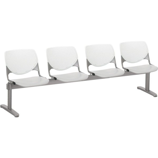 Kfi Kool Beam Seat Beam Seating, Gray Back, 95 in W 22" L 31" H, Polypropylene Seat 2300BEAM4-BP08-SP13 - main