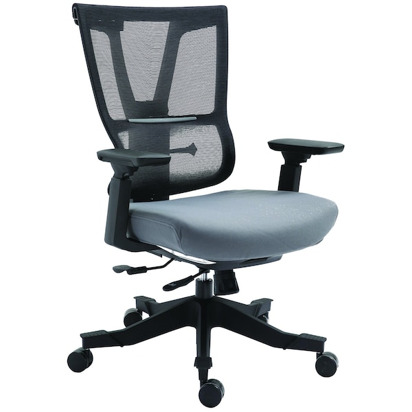 We'Re It Moov Series Flex Mesh Back, Multifunction Task Chair with Adjustable Arms, Grey Seat, Black Frame EM5325-GRY - main