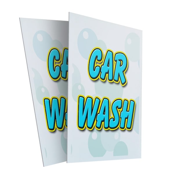 Signmission Car Wash, Plastic Signs Only 24 Inch x 36 Inch, Corrugated Plastic, 2PK CSB-2436-2PACK-Car Wash - main