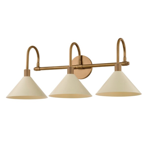 Troy Lighting Jovani 3 Light Bath and Vanity, Patina Brass And Soft Sand, 25.5 In x 10.25 In B1811-PBR/SSD - main